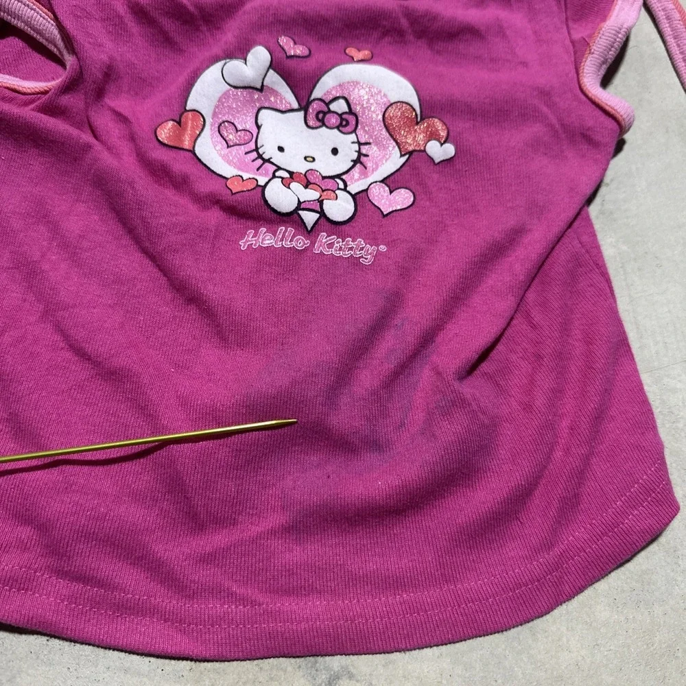 Vintage 1990s Sanrio HELLO KITTY T Shirt Made in USA SZ Small Pink Top Y2K